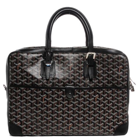 GOYARD Goyardine Diplomat 24 Hour Briefcase Black